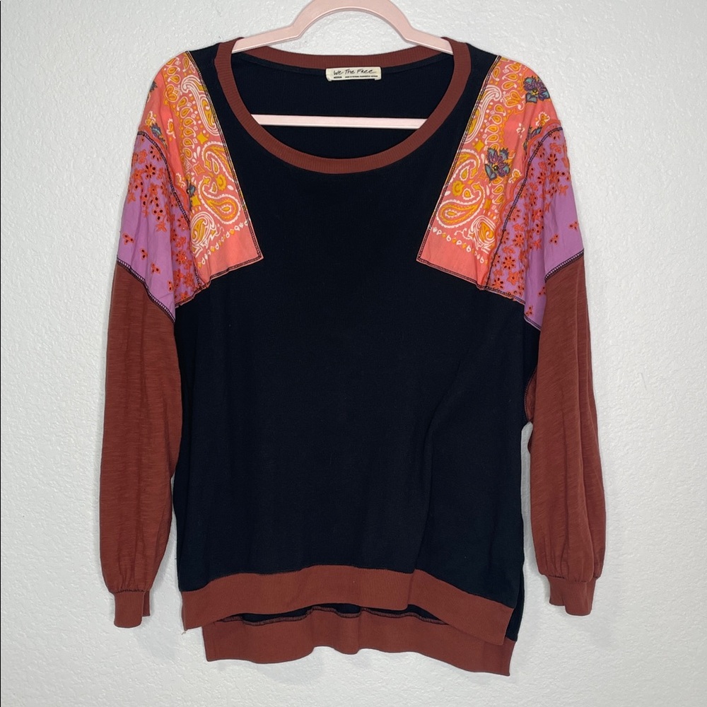 We The Free Feelin It Black Combo Patch  Top Size Medium